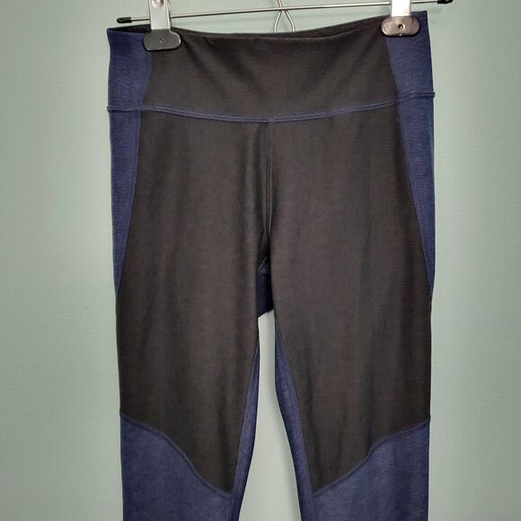 OUTDOOR VOICES Leggings Womens S TechSweat 24" Inseam Blue Charcoal Black - Picture 2 of 7
